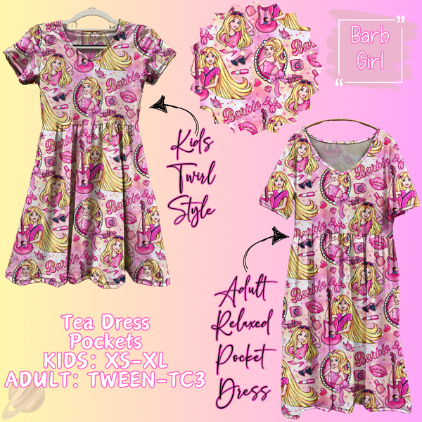 Barb Girl - Adult & Kids - Magical Tea Dress Run- Preorder Closing 1/29