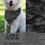 Batch #486 - Pet Gear Collection - Closes 2/6 - ETA early April - Camo Denim Pet Collar Bandana