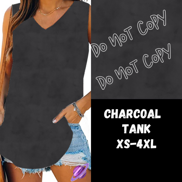 CHARCOAL - V-NECK TANK - COLORBLAST PPO-PREORDER CLOSING 5/9