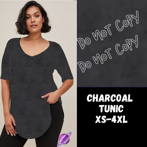 CHARCOAL - V-NECK TUNIC - COLORBLAST PPO-PREORDER CLOSING 5/9