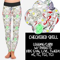 CHECKERED SKELL - HOLIDAY RUN 2- LEGGINGS