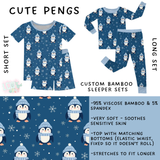 Ready to Ship - Cute Pengs Bamboo Long Sleeper Set - 2T & 4T