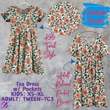 CHEETAH ROSES - ADULT & KIDS - TEA DRESS RUN 3 - PREORDER CLOSING 3/11