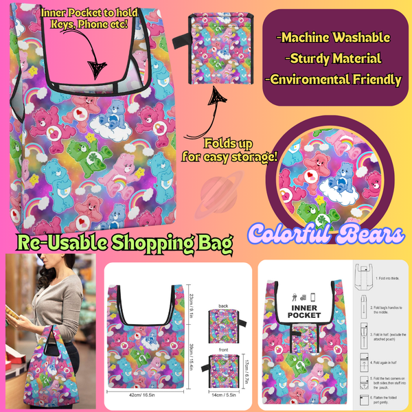 COLORFUL BEARS - Re-Usable Shopping Bags PREORDER Closing 1/15