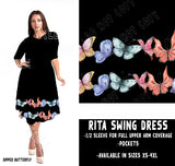 RITA SWING DRESS RUN-DIPPED BUTTERFLY