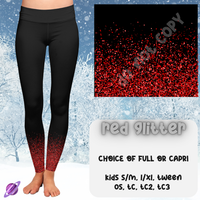 RED GLITTER - DIPPED LEGGING RUN 1 - LEGGING/CAPRI PREORDER CLOSING 10/10