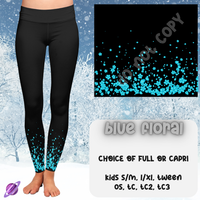 BLUE FLORAL - DIPPED LEGGING RUN 1 - LEGGING/CAPRI PREORDER CLOSING 10/10