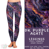 Ready to Ship - Dk Purple Agate Full Length Leggings - Sport Pocket OS