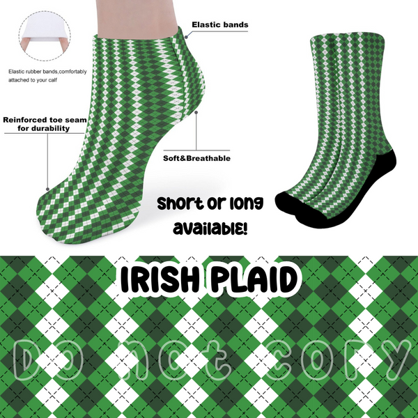 IRISH PLAID - CUSTOM PRINTED SOCKS ROUND 2