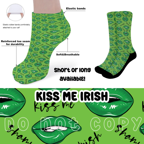 KISS ME IRISH - CUSTOM PRINTED SOCKS ROUND 2