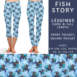 Ready To Ship - Fish Story - Full Length Leggings Sport TC - Full Square TC2