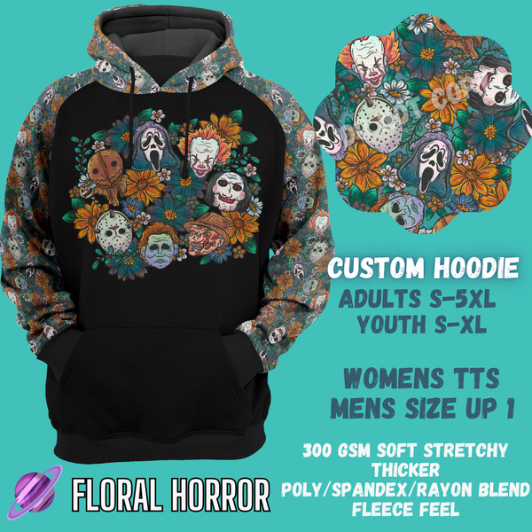 FLORAL HORROR HOODIE-OUTFIT RUN PREORDER CLOSING 1/10 -CUSTOM HOODIES RE-RUN PREORDER CLOSING 5/11