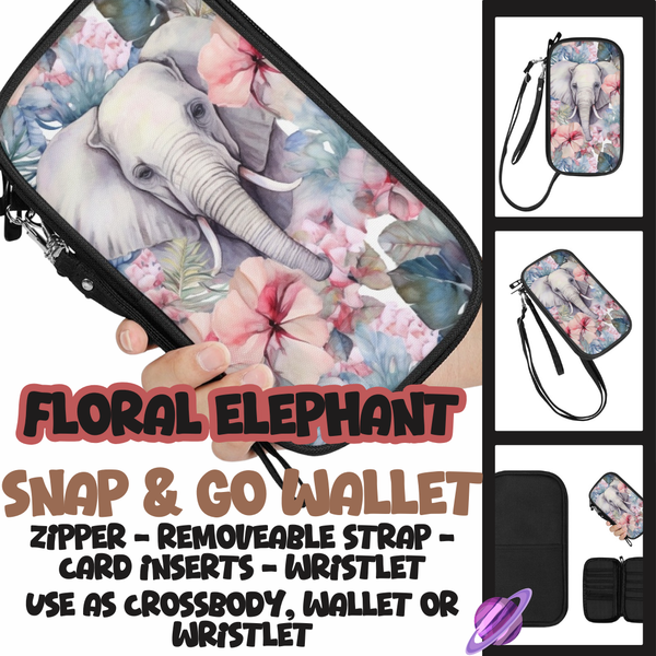 FLORAL ELEPHANT - SNAP & GO WALLETS PREORDER CLOSING 12/18