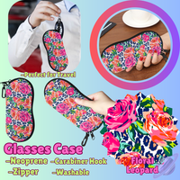 SUNGLASSES CASE RUN-FLORAL LEOPARD-PREORDER CLOSING 8/8