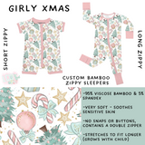 Ready to Ship - Girly Xmas Long Zippy Sleeper - 18-24 mos & 2T