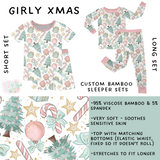 Ready to Ship - Girly Xmas Bamboo Long Sleeper Set - 4T & 5T