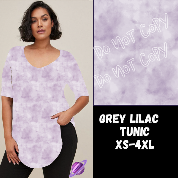 GREY LILAC - V-NECK TUNIC - COLORBLAST PPO-PREORDER CLOSING 5/9