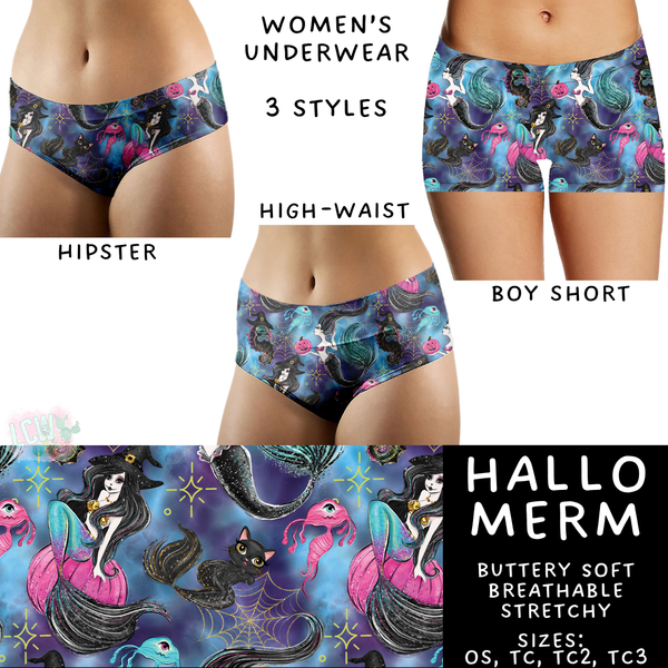 Ready To Ship - Hallo Merm Women's Underwear - Boy Short OS, TC & TC2