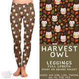 Ready to Ship - Harvest Owl Full Length Leggings - Sport Pocket OS