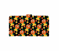 RTS - Orange Sunshine Bird Zip & Snap Wallet with Gold Zipper