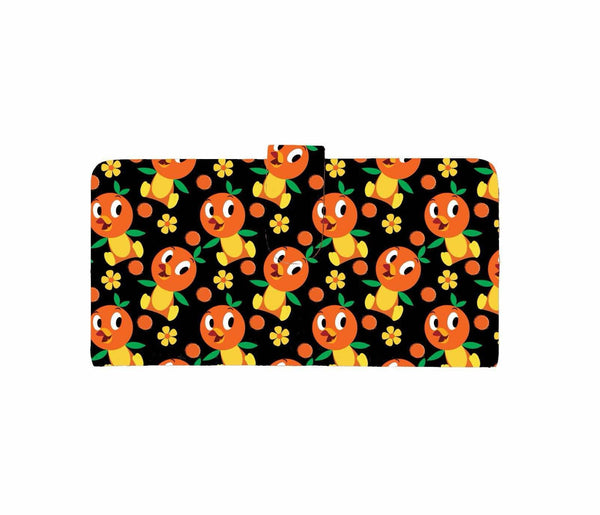 RTS - Orange Sunshine Bird Zip & Snap Wallet with Gold Zipper