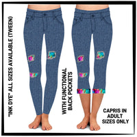 PK1B - Ink Dye Leggings & Capris with High Side Pockets - Preorder ETA: Early July