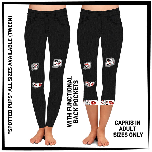 PK1B - Spotted Pups Leggings & Capris with High Side Pockets - Preorder ETA: Early July