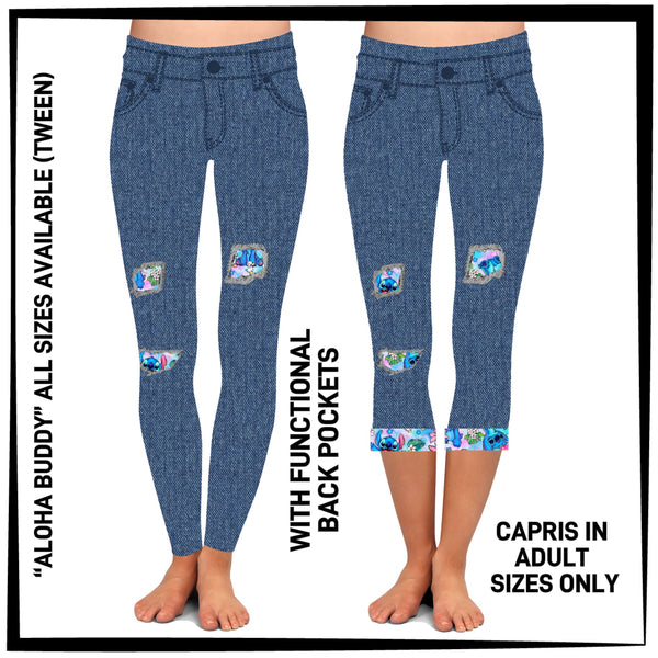 PK1B - Aloha Buddy Leggings & Capris with High Side Pockets - Preorder ETA: Early July