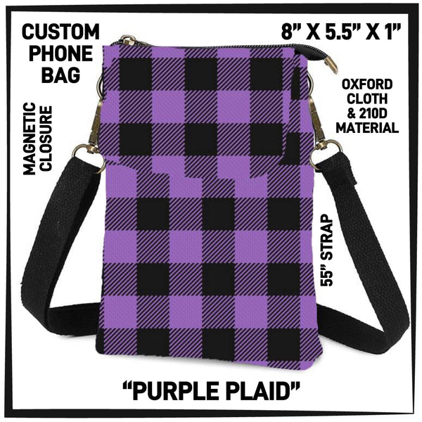 P1HB - Purple Plaid Phone Bag - Preorder ETA: Early July