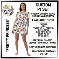 BT1P - Pretty Princess V-Neck Button Pajama Set - Preorder ETA: Mid-July