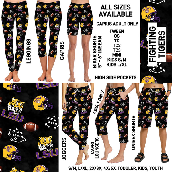 C1FT - Fighting Tigers Biker/Capris/Leggings with High Side Pockets - Preorder ETA: Mid-July