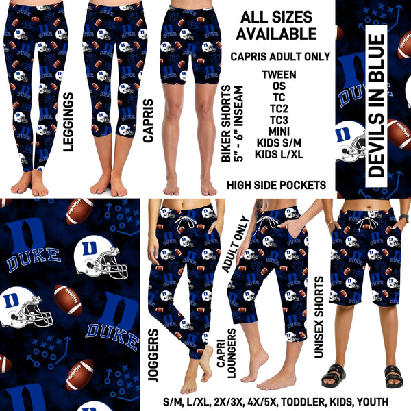 C1FT - Devils in Blue Biker/Capris/Leggings with High Side Pockets - Preorder ETA: Mid-July