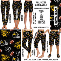 C1FT - Iowa Team Biker/Capris/Leggings with High Side Pockets - Preorder ETA: Mid-July