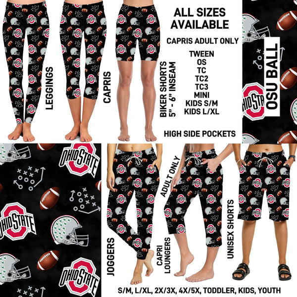 C1FT - OSU Ball Biker/Capris/Leggings with High Side Pockets - Preorder ETA: Mid-July