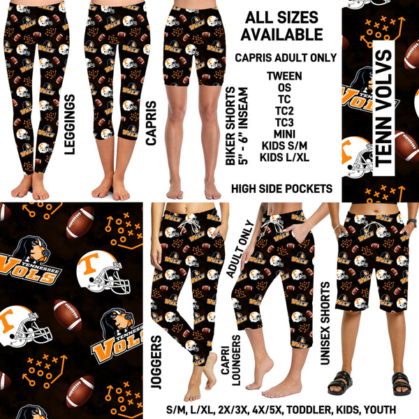 C1FT - Tenn Volvs Biker/Capris/Leggings with High Side Pockets - Preorder ETA: Mid-July
