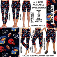 C1FT - Univ of Kan Biker/Capris/Leggings with High Side Pockets - Preorder ETA: Mid-July