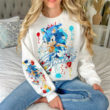 RINGS SPLATTER SWEATSHIRT W/ SLEEVE PRINT