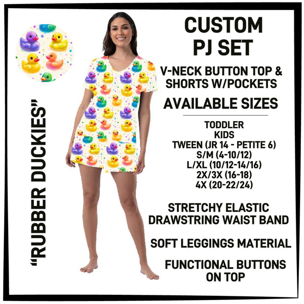 BT1P - Rubber Duckies V-Neck Button Pajama Set - Preorder ETA: Mid-July