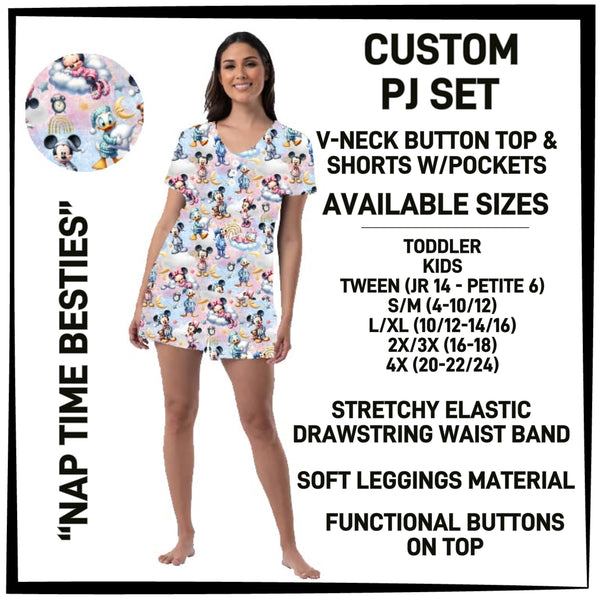 BT1P - Nap Time Besties V-Neck Button Pajama Set - Preorder ETA: Mid-July