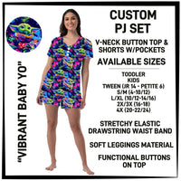 BT1P - Vibrant Baby Yo V-Neck Button Pajama Set - Preorder ETA: Mid-July