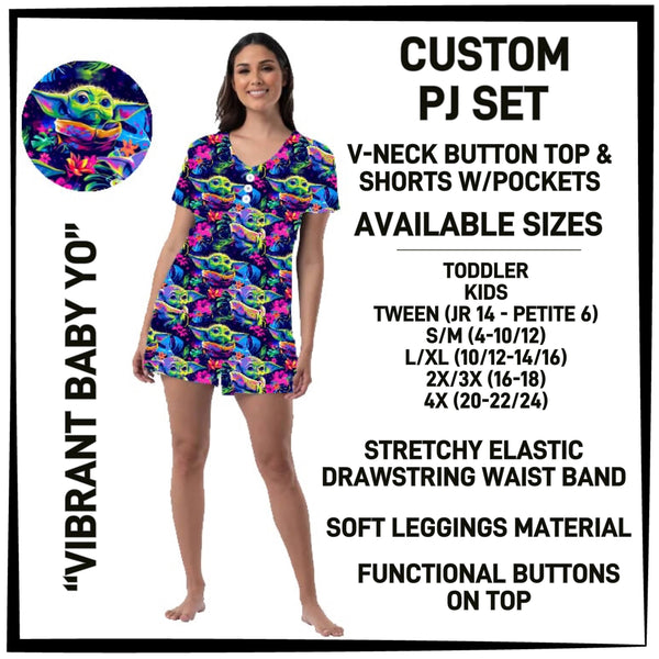 BT1P - Vibrant Baby Yo V-Neck Button Pajama Set - Preorder ETA: Mid-July