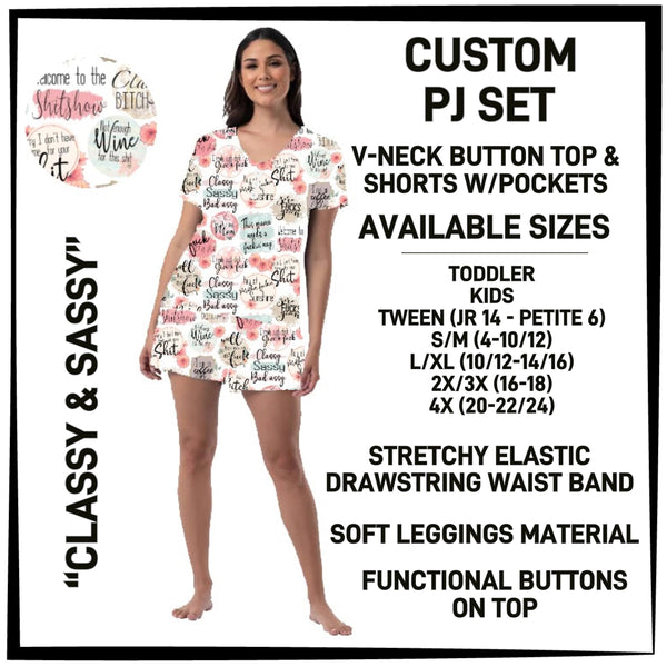 BT1P - Classy & Sassy V-Neck Button Pajama Set - Preorder ETA: Mid-July