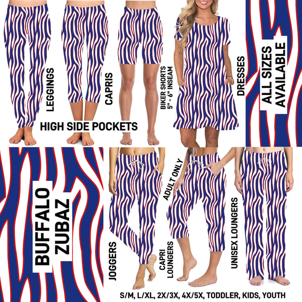 265BT - Buffalo Zubaz Biker/Capris/Leggings with High Side Pockets - Preorder ETA: Mid-Nov
