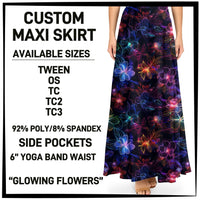 M1XI - Glowing Flowers Maxi Skirt with Pockets - Preorder ETA: Mid-July