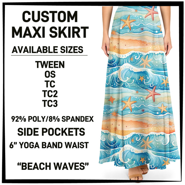 M1XI - Beach Waves Maxi Skirt with Pockets - Preorder ETA: Mid-July