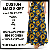 M1XI - Sunflower Scene Maxi Skirt with Pockets - Preorder ETA: Mid-July