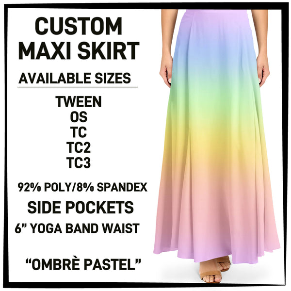 M1XI - Ombré Pastel Maxi Skirt with Pockets - Preorder ETA: Mid-July