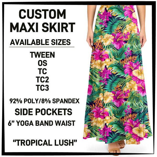 M1XI - Tropical Lush Maxi Skirt with Pockets - Preorder ETA: Mid-July