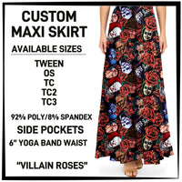 M1XI - Villain Roses Maxi Skirt with Pockets - Preorder ETA: Mid-July