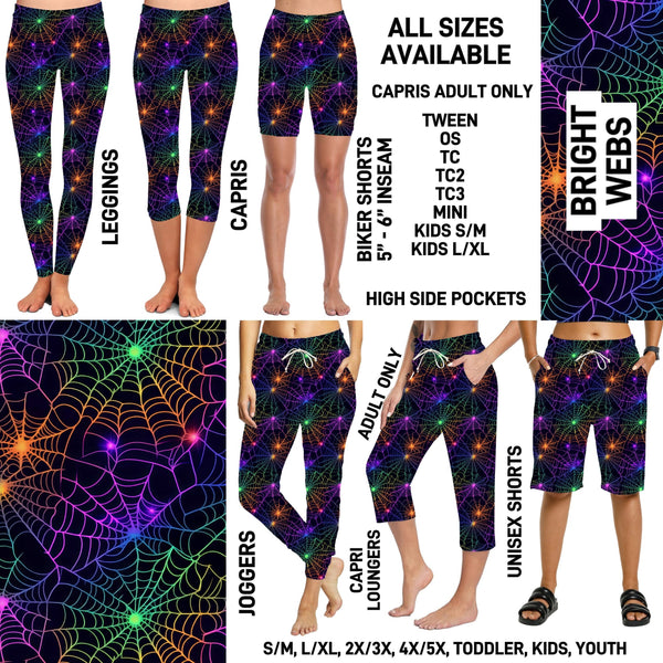 M2IM - Bright Webs Biker/Capris/Leggings with High Side Pockets - Preorder ETA: Mid-July